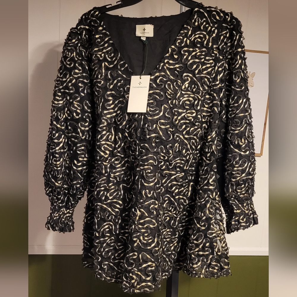 Tuckernuck Black and Gold Textured Shirt